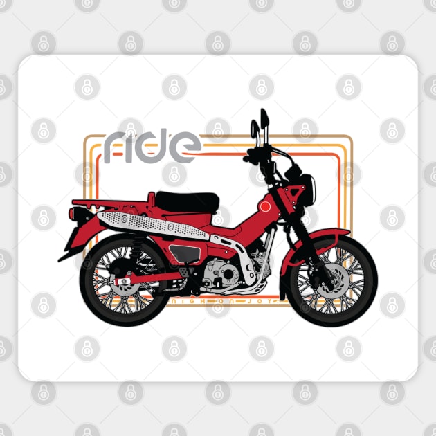 Ride honda trail 125 red Magnet by NighOnJoy